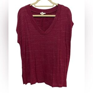 Loft - cap sleeve tunic - size medium - red